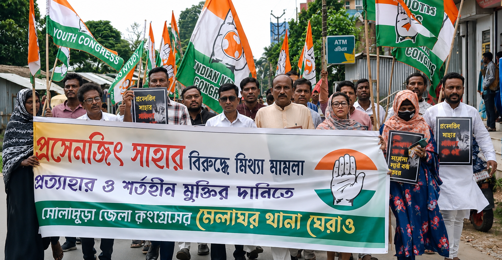 অবৈধ গাঁজা মামলায় ফাঁসানোর অভিযোগ, প্রসেনজিৎ সাহার নিঃশর্ত মুক্তির দাবিতে মেলাঘর থানা ঘেরাও কংগ্রেসের!