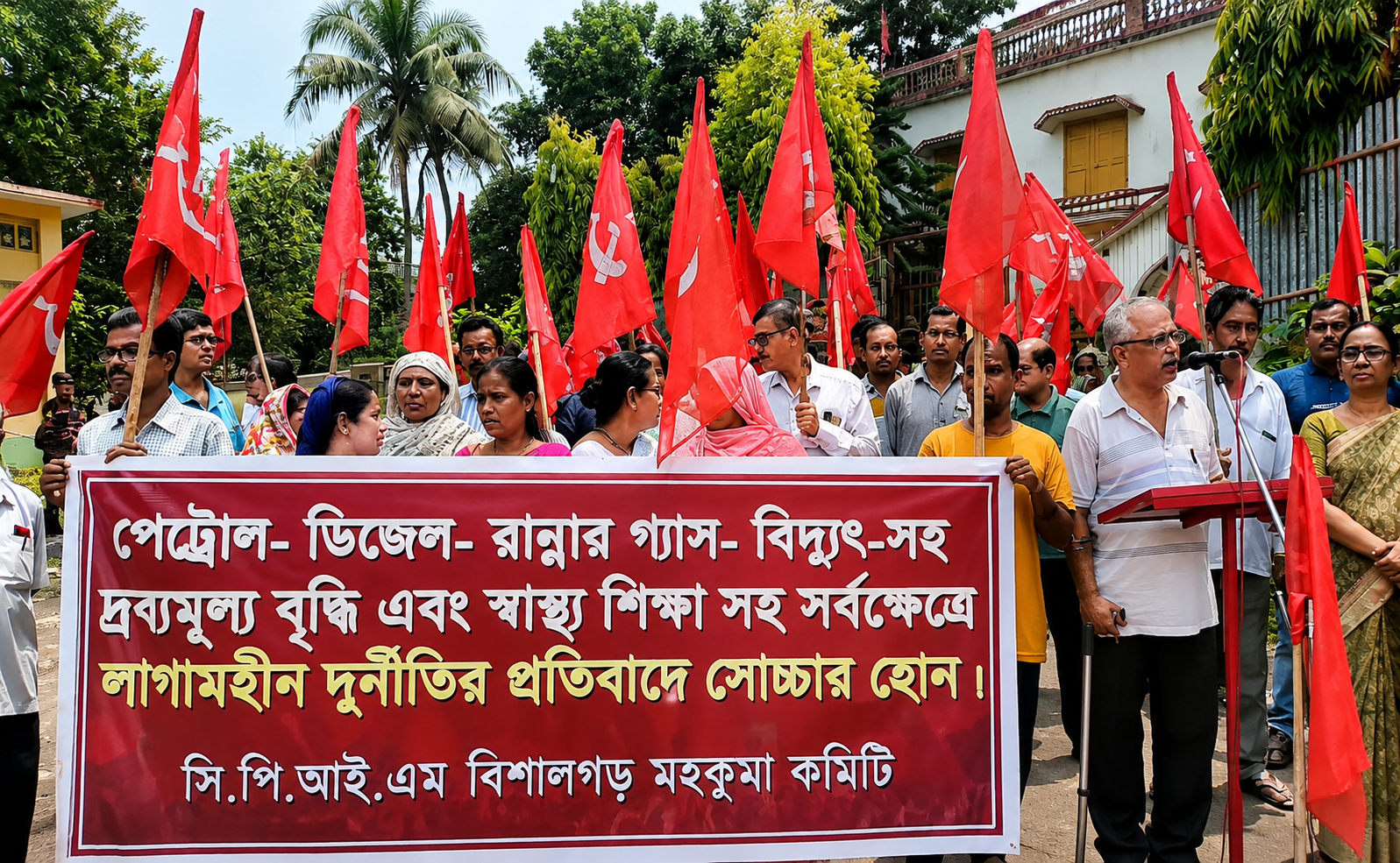দ্রব্যমূল্য বৃদ্ধি ও দুর্নীতির প্রতিবাদে বিশালগড়ে সিপিআই(এম)-এর বিক্ষোভ কর্মসূচি!